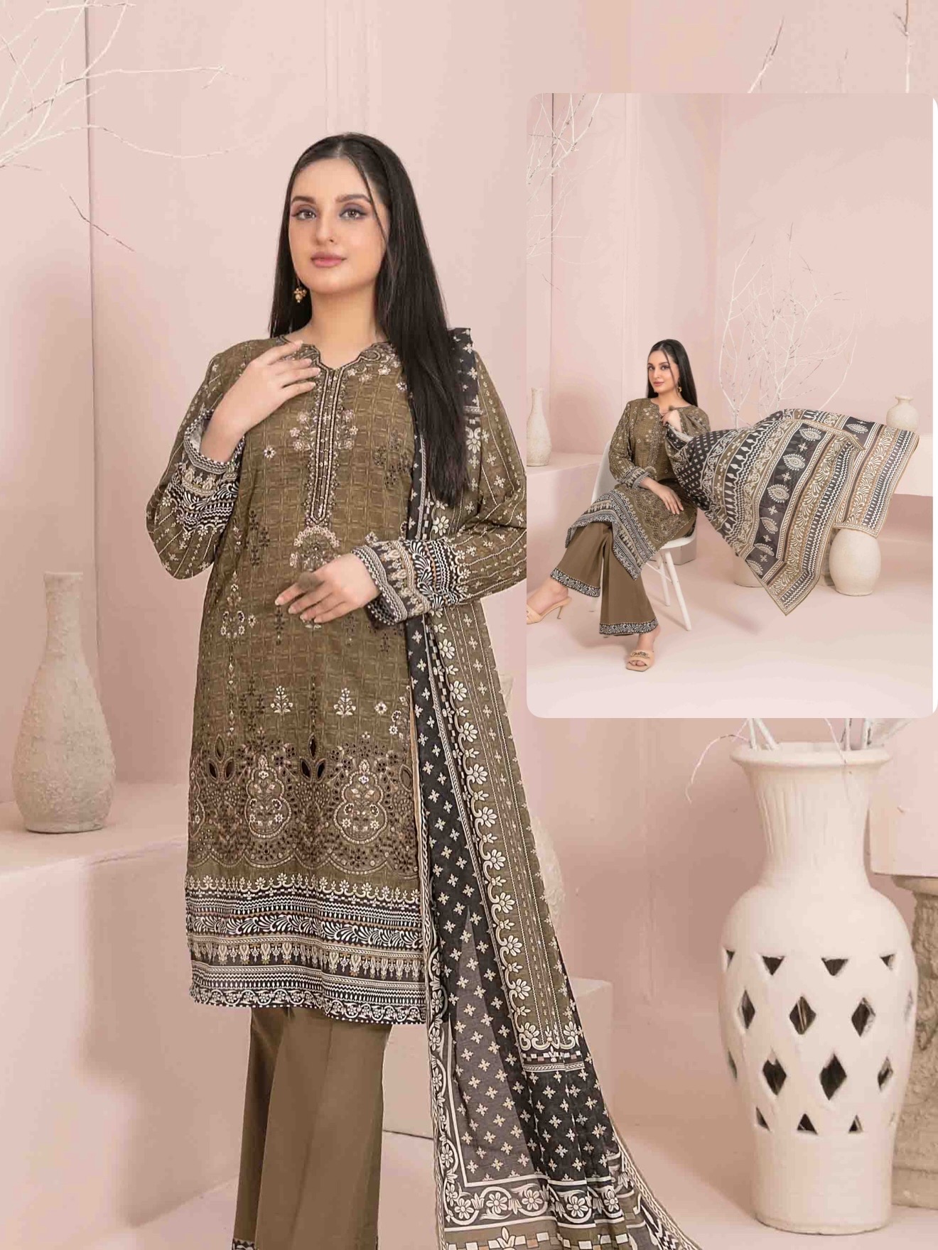 B9CB4577-8CC0-4E82-A2C5-BDD249B592D8 Pakistani Sevil Vol 1 Lawn for Ladies – Premium Unstitched 3 Piece Suit - Image 1