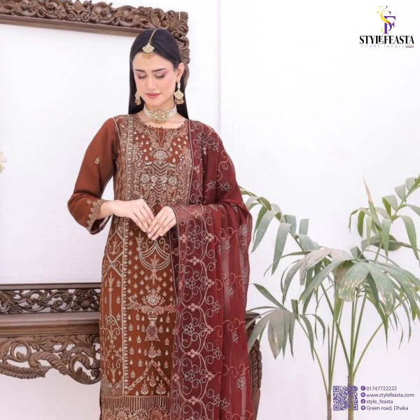 Horain Luxury Chiffon by Bin Hameed – Designer unstitched  3PC for Women