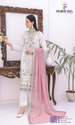 Horain Luxury Chiffon by Bin Hameed – Designer unstitched  3PC for Women - Image 5