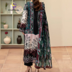 Morja by Guljii Pakistani Digital Printed Lawn Dress with Organza Lace - Image 3