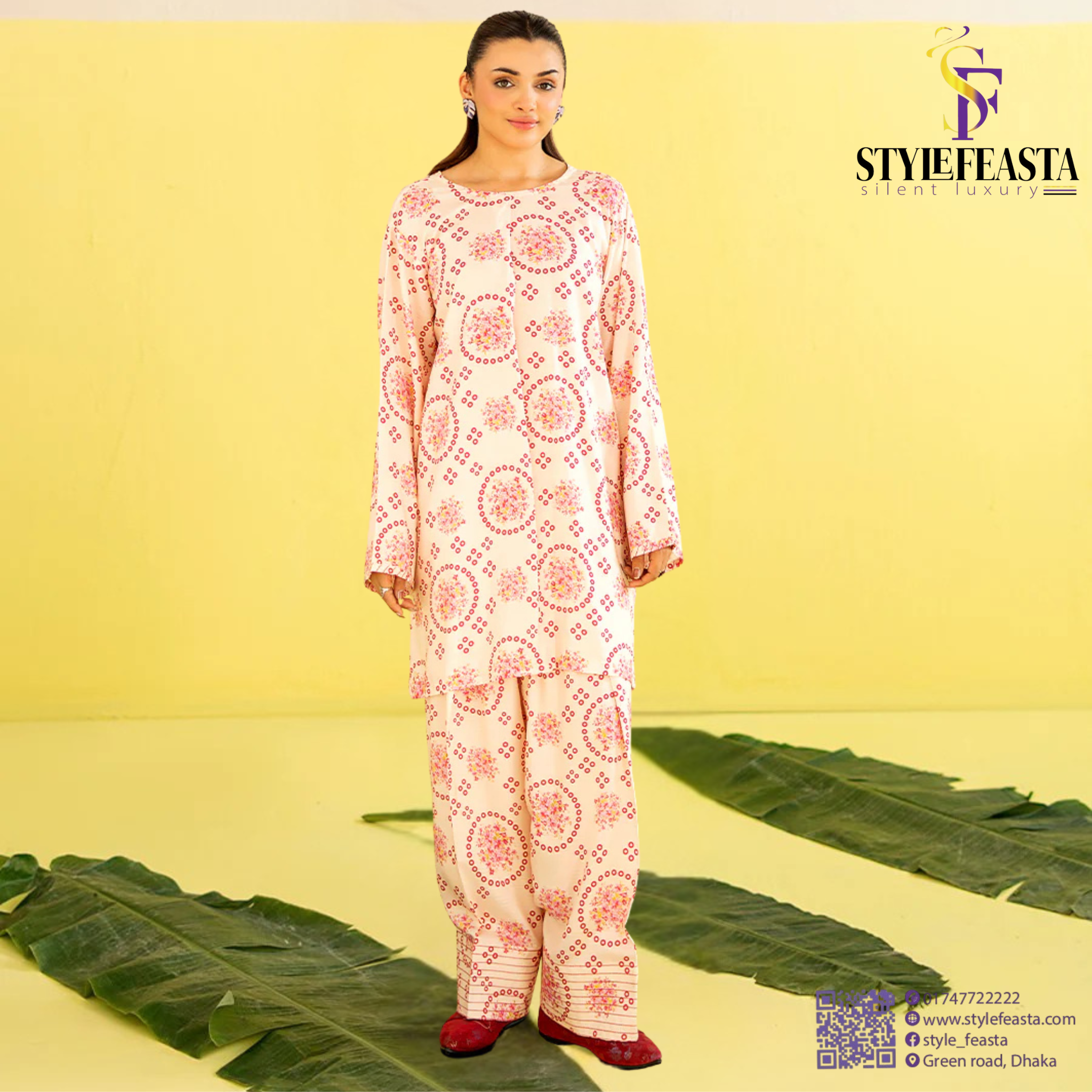 Untitled design-124 Zeya by Gullji – Premium 2 Piece Unstitched Digital Printed Shirt & Trouser - Image 1