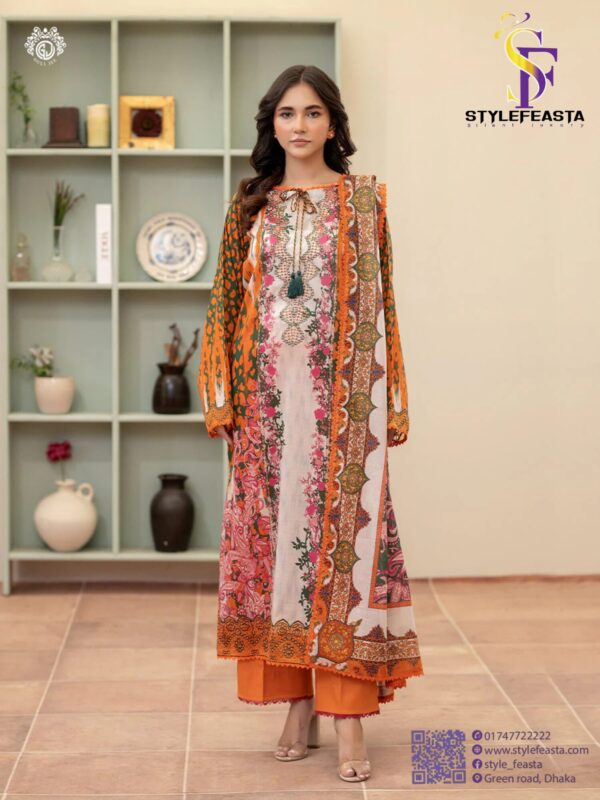 Morja by Guljii Pakistani Digital Printed Lawn Dress with Organza Lace